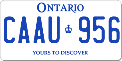 ON license plate CAAU956