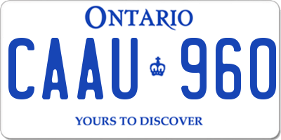 ON license plate CAAU960