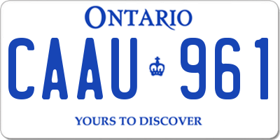 ON license plate CAAU961