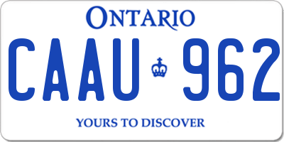 ON license plate CAAU962