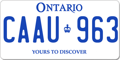 ON license plate CAAU963