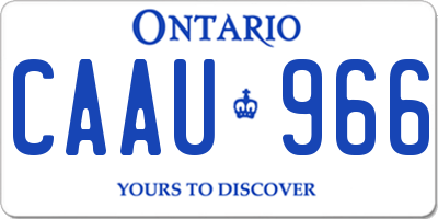 ON license plate CAAU966