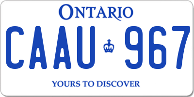 ON license plate CAAU967