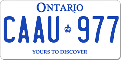 ON license plate CAAU977