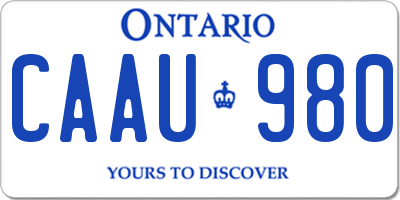 ON license plate CAAU980