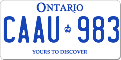 ON license plate CAAU983