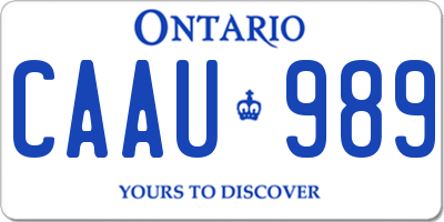 ON license plate CAAU989