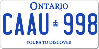 ON license plate CAAU998