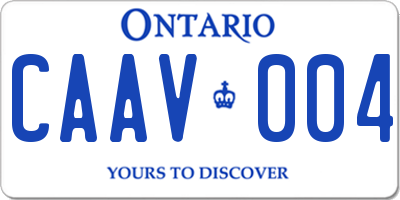 ON license plate CAAV004