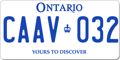 ON license plate CAAV032