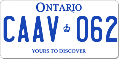 ON license plate CAAV062