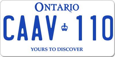 ON license plate CAAV110