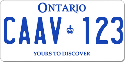 ON license plate CAAV123