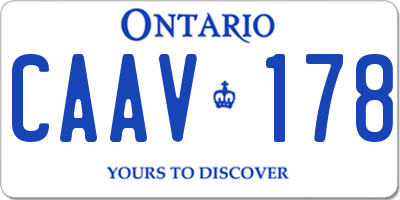 ON license plate CAAV178