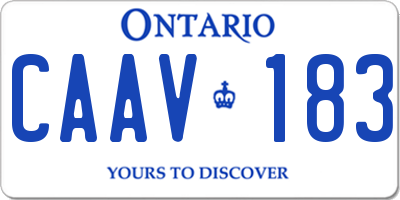 ON license plate CAAV183