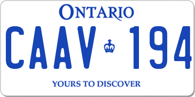 ON license plate CAAV194