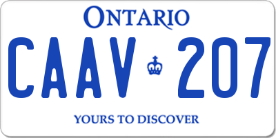 ON license plate CAAV207