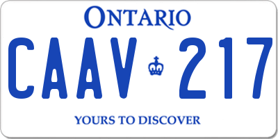 ON license plate CAAV217