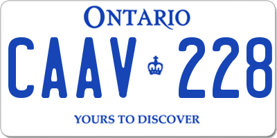 ON license plate CAAV228