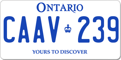 ON license plate CAAV239