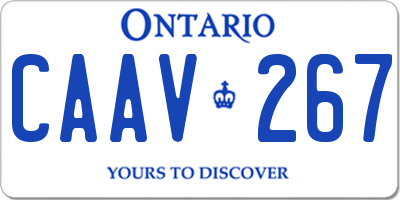 ON license plate CAAV267