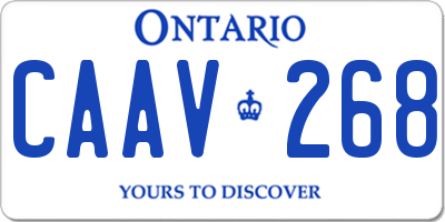 ON license plate CAAV268