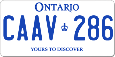 ON license plate CAAV286