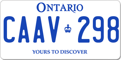 ON license plate CAAV298