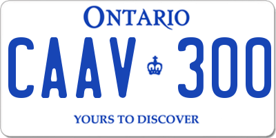 ON license plate CAAV300