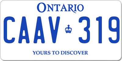 ON license plate CAAV319