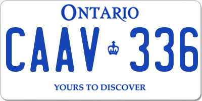 ON license plate CAAV336