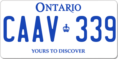 ON license plate CAAV339