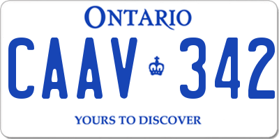 ON license plate CAAV342