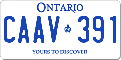 ON license plate CAAV391