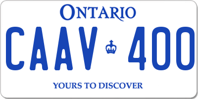 ON license plate CAAV400