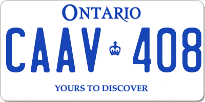 ON license plate CAAV408