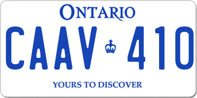 ON license plate CAAV410