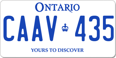 ON license plate CAAV435