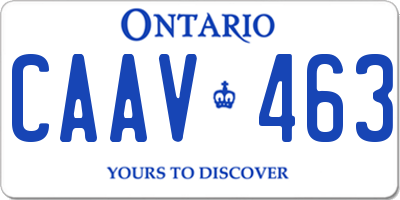 ON license plate CAAV463