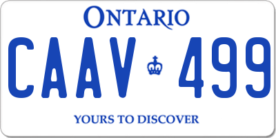 ON license plate CAAV499