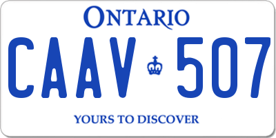 ON license plate CAAV507