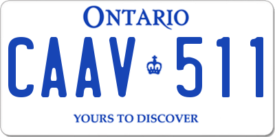 ON license plate CAAV511