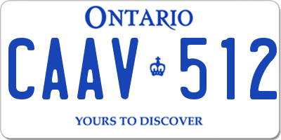 ON license plate CAAV512