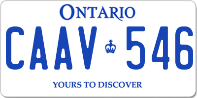 ON license plate CAAV546