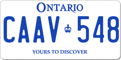 ON license plate CAAV548