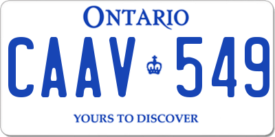 ON license plate CAAV549