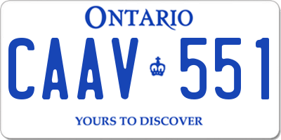 ON license plate CAAV551