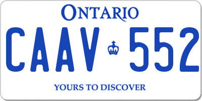 ON license plate CAAV552