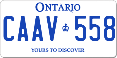 ON license plate CAAV558