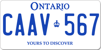 ON license plate CAAV567